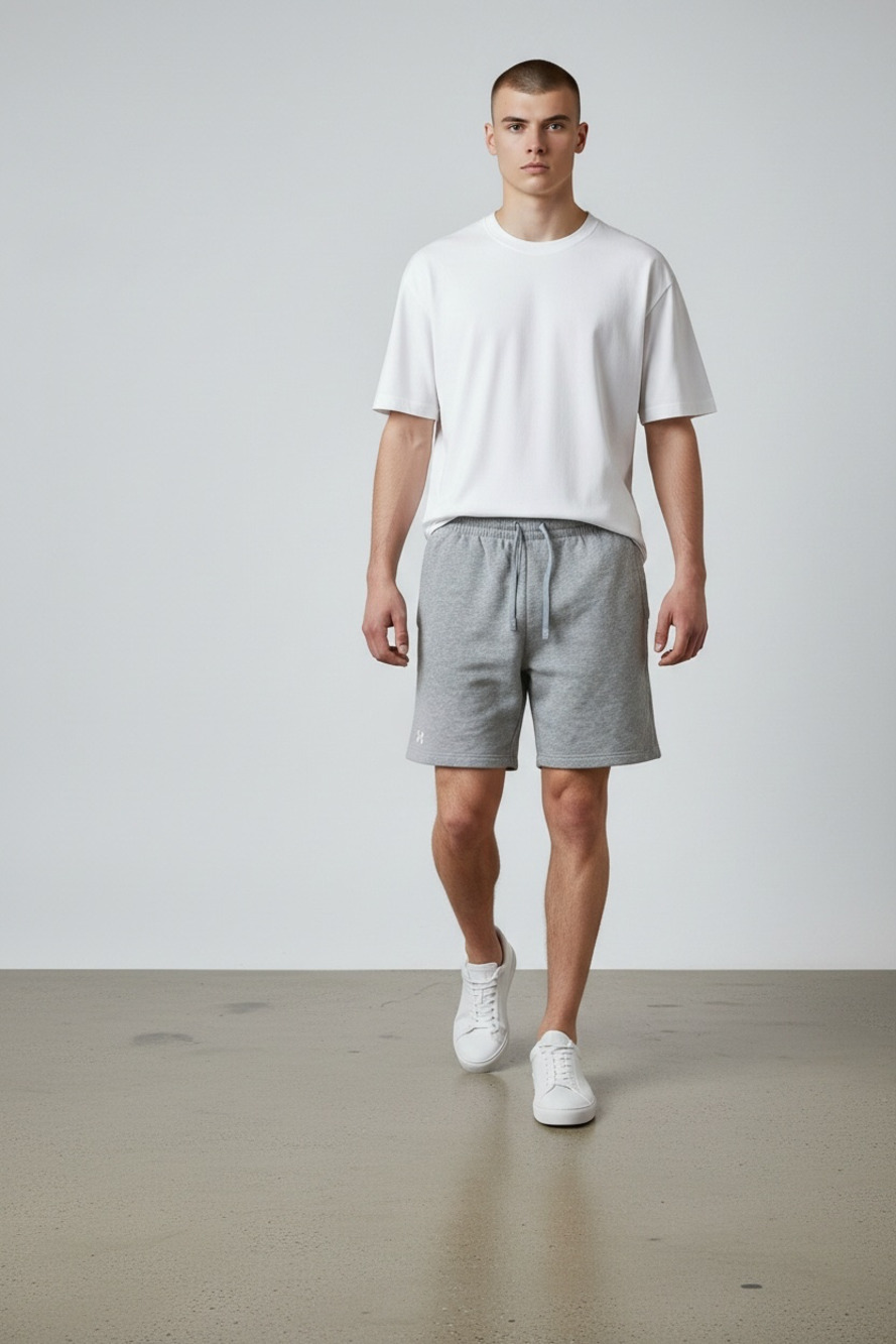 Under Armour Men's Grey Fleece Sweat Shorts with Drawstring